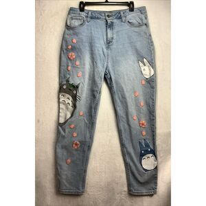 My Neighbors Totoro Mom Jeans Women's Size 13 (34" x 26.5 inch)  Blue Anime